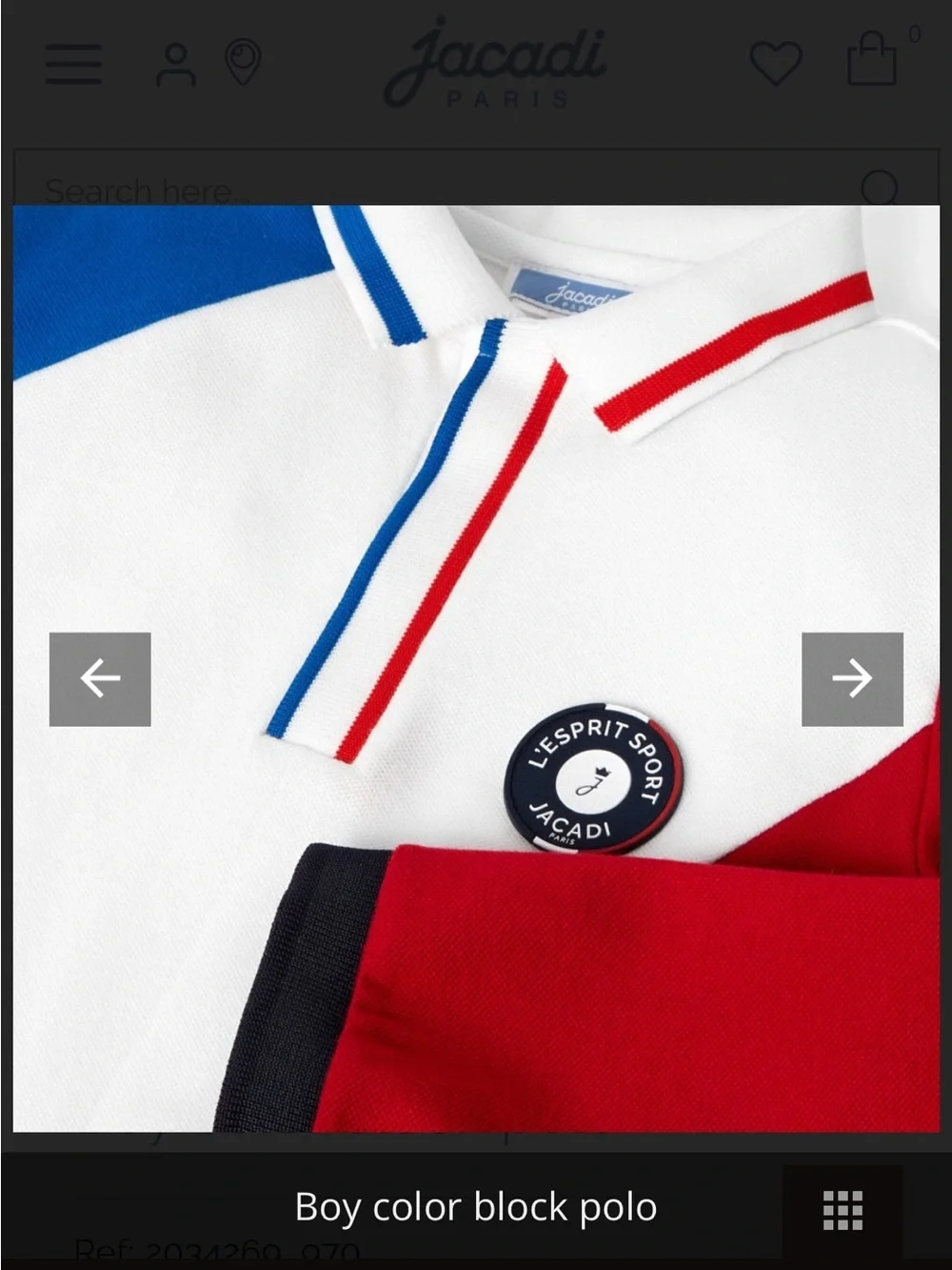 Jacadi Paris Cotton Colotblock Polo Shirt - White, Blue & Red